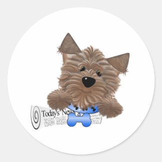 Yorkie-Todays Nieuws Ronde Sticker