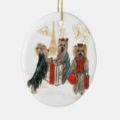 Yorkie Travel Paris kerstversiering Keramisch Ornament (Rechts)