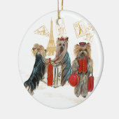 Yorkie Travel Paris kerstversiering Keramisch Ornament (Links)