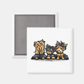 Yorkie Trio Magneet (Voorkant / Achterkant)