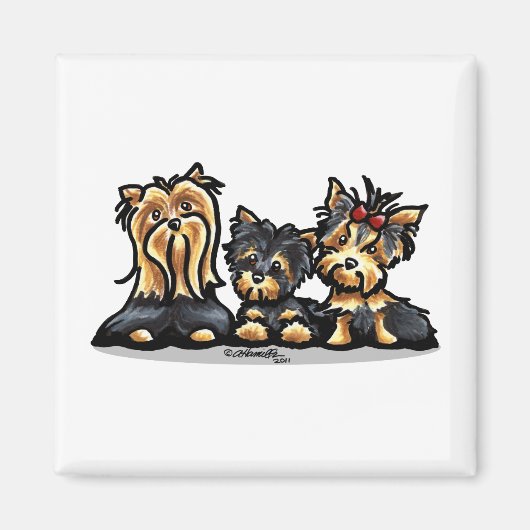 Yorkie Trio Magneet (Voorkant)