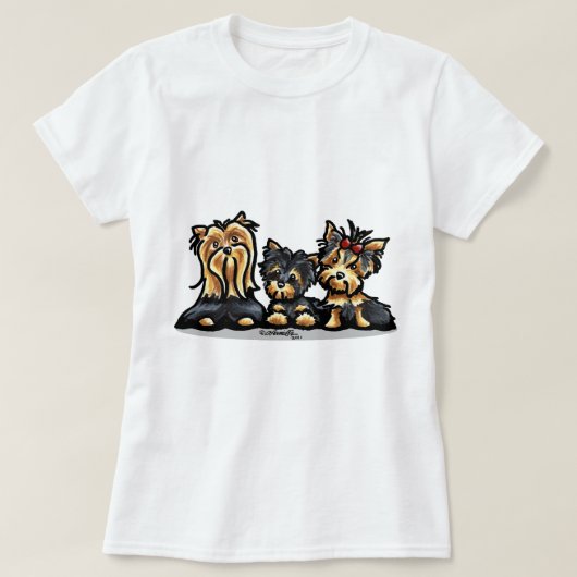 Yorkie Trio T-shirt (Design voorkant)