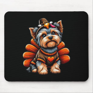 Yorkie Turkije Outfit Schattige Yorkshire Terrier Muismat