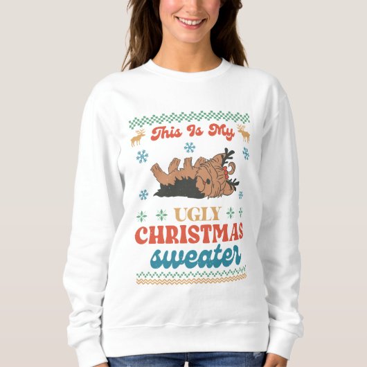 Yorkie Ugly KerstSweater Trui (Voorkant)