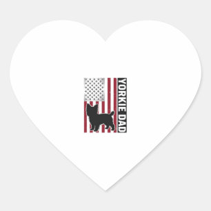 Yorkie Vader Patriottische Vintage Gravure Hond Sh Hart Sticker