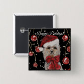 Yorkie Vierkante Button 5,1 Cm (Voorkant /achterkant)