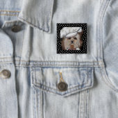 Yorkie Vierkante Button 5,1 Cm (In situ)