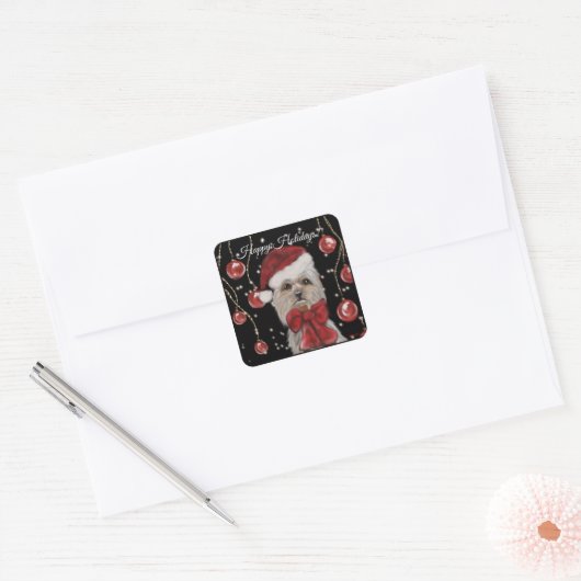 Yorkie Vierkante Sticker (Envelop)