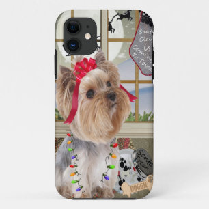 Yorkie Watches voor de kerstman Case-Mate iPhone Case