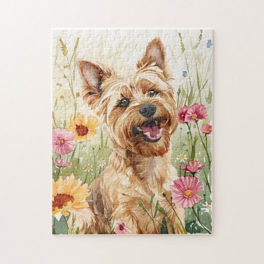 Yorkie Waterverf Dog Puzzel cadeau voor volwassene Legpuzzel (Verticaal)