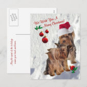 Yorkie we wensen je een vrolijk kerst Briefkaart 2 (Voorkant / Achterkant)