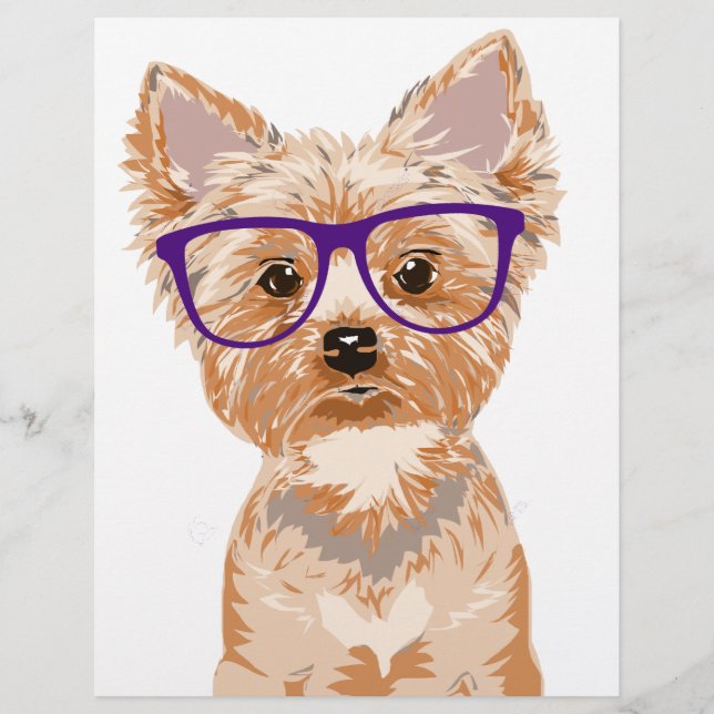 Yorkie Wearing Glasses (Voorkant)