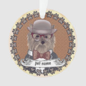 Yorkie Wearing Glasses Ornament (voorkant)
