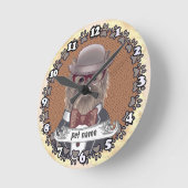 Yorkie Wearing Glasses Ronde Klok (Hoek)