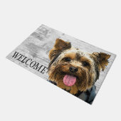 Yorkie Welcome Cute Dog Pet Yorkshire Terrier Deurmat (Schuin)