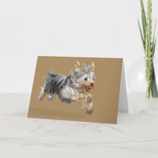 Yorkie Wenskaart, Standaard witte enveloppen Kaart (Voorkant)