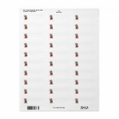 Yorkie Winter Scarf Polka Dots Etiket (Full Sheet)