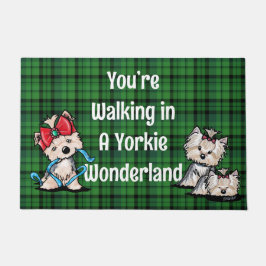 Yorkie Wonderland Kerstdeurmat Deurmat