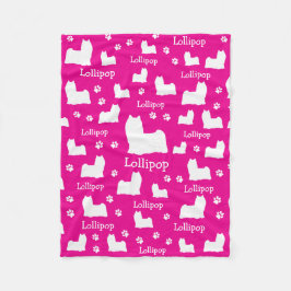 Yorkie Yorkshire Dog Pink Gepersonaliseerde honden Fleece Deken