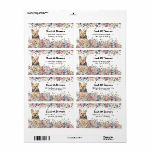 Yorkie Yorkshire Home Etiket (Full Sheet)