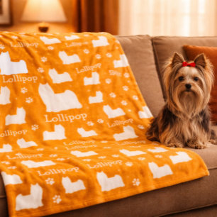 Yorkie Yorkshire Hond Oranje Persoonlijke Deken