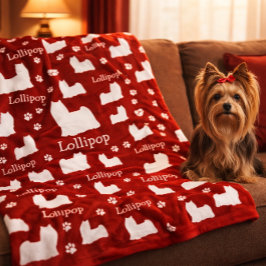 Yorkie Yorkshire Hond Rode Persoonlijke Hondendeke Fleece Deken