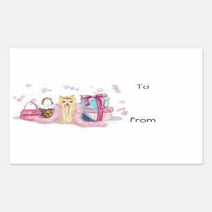 Yorkie Yorkshire Terrier Aankleden Rechthoekige Sticker