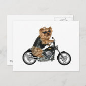 Yorkie Yorkshire Terrier Biker Briefkaart (Voorkant / Achterkant)