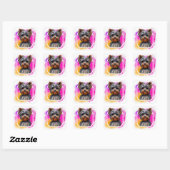 Yorkie, Yorkshire Terrier, Dier Vierkante Sticker (Vel)