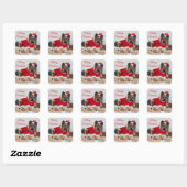 Yorkie Yorkshire Terrier Dog - Kerstkerstkerstkers Vierkante Sticker (Vel)