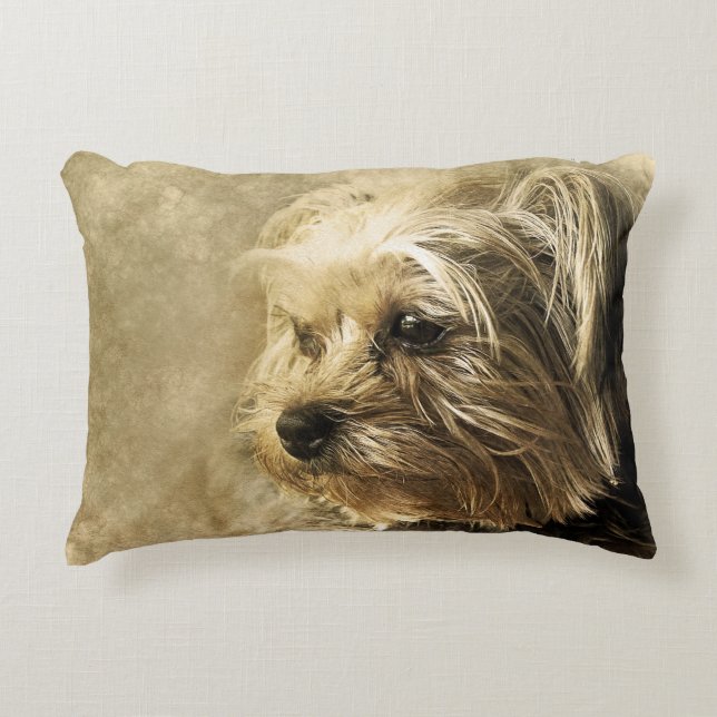 Yorkie Yorkshire Terrier Dog Puppy Pet Pillow Accent Kussen (Voorkant)