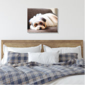 Yorkie, Yorkshire Terrier, Ervaren Ennui Canvas Afdruk (Insitu (Slaapkamer))