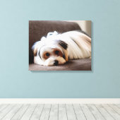 Yorkie, Yorkshire Terrier, Ervaren Ennui Canvas Afdruk (Insitu (Houten vloer))