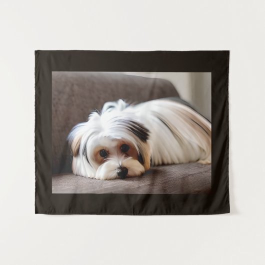 Yorkie, Yorkshire Terrier, Ervaren Ennui Wandkleed (Voorkant (horizontaal))