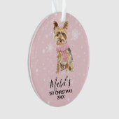 Yorkie Yorkshire Terrier Holiday Kerstmis Ornament (voorkant)