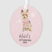 Yorkie Yorkshire Terrier Holiday Kerstmis Ornament (voorkant)
