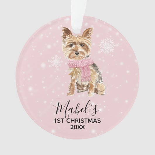Yorkie Yorkshire Terrier Holiday Kerstmis Ornament (voorkant)