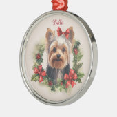 Yorkie Yorkshire Terrier Kerst Huisdier Memorial Metalen Ornament (Links)