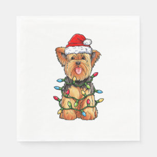 Yorkie Yorkshire Terrier Kerstboom Licht Servet