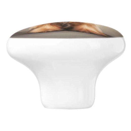 Yorkie Yorkshire Terrier Schattige Hondenpuppy Keramische Knop (Zijkant)