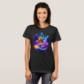 Yorkie Yorkshire Terrier Skateboarding Space Retro T-shirt (Voorkant volledig)