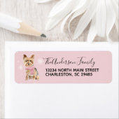 Yorkie Yorkshire Terrier Vakantie Kerstmis Adres Etiket (Insitu)