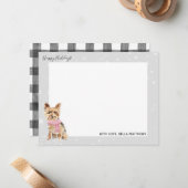 Yorkie Yorkshire Terrier Vakantie Kerstmis Notitiekaartje (Voorkant / Achterkant in situ)