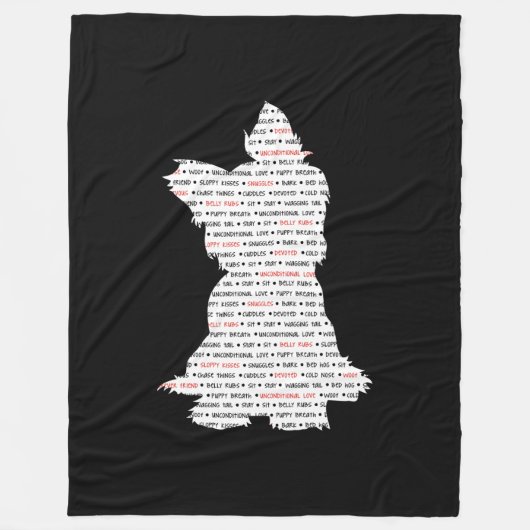 Yorkie / Yorkshire Terrier Word Art Fleece Deken (Voorkant)