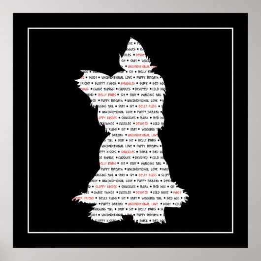 Yorkie / Yorkshire Terrier Word Art Poster (Voorkant)
