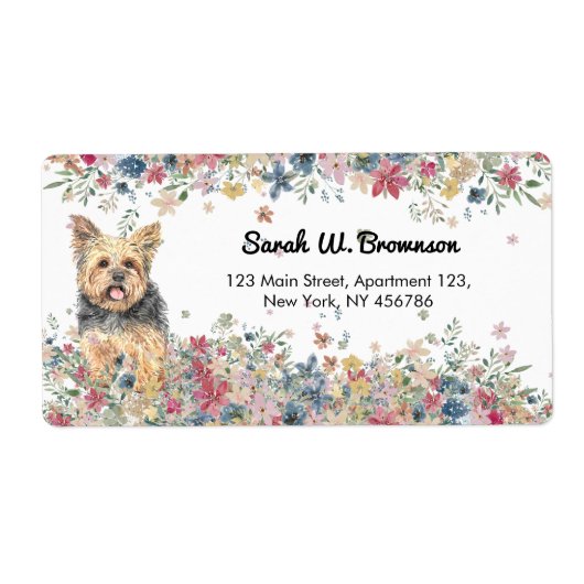 Yorkie Yorkshire Thuis Etiket (Voorkant)