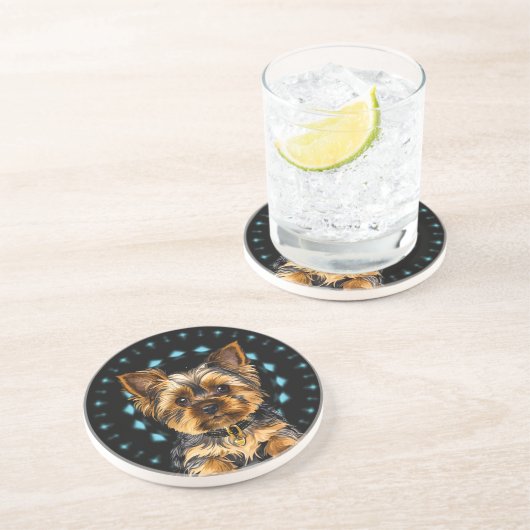 Yorkie Zandsteen Onderzetter (Zijkant)