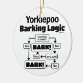 Yorkiepoo Barking Logic Keramisch Ornament (Links)