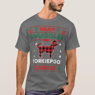 Yorkiepoo Dog Kerstmis Pajama Dog Ugly Kerstmis T-shirt