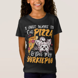 Yorkiepoo Hondenliefhebber Pizza Funny Dog Mam Gif T-shirt